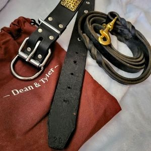 Dean & Tyler Leather Collar and Leash Set
